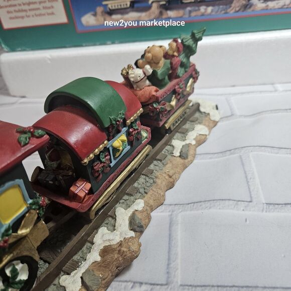Vintage Christmas Santa's Town 18" Mantle Train 4 Stocking Hanger W/Box Heavy - Picture 11 of 16